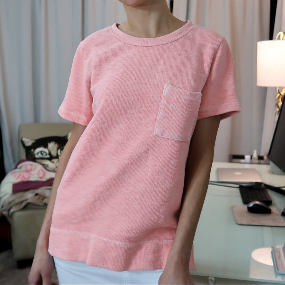 J Crew short sleeve pocket shirt sweatshirt top S